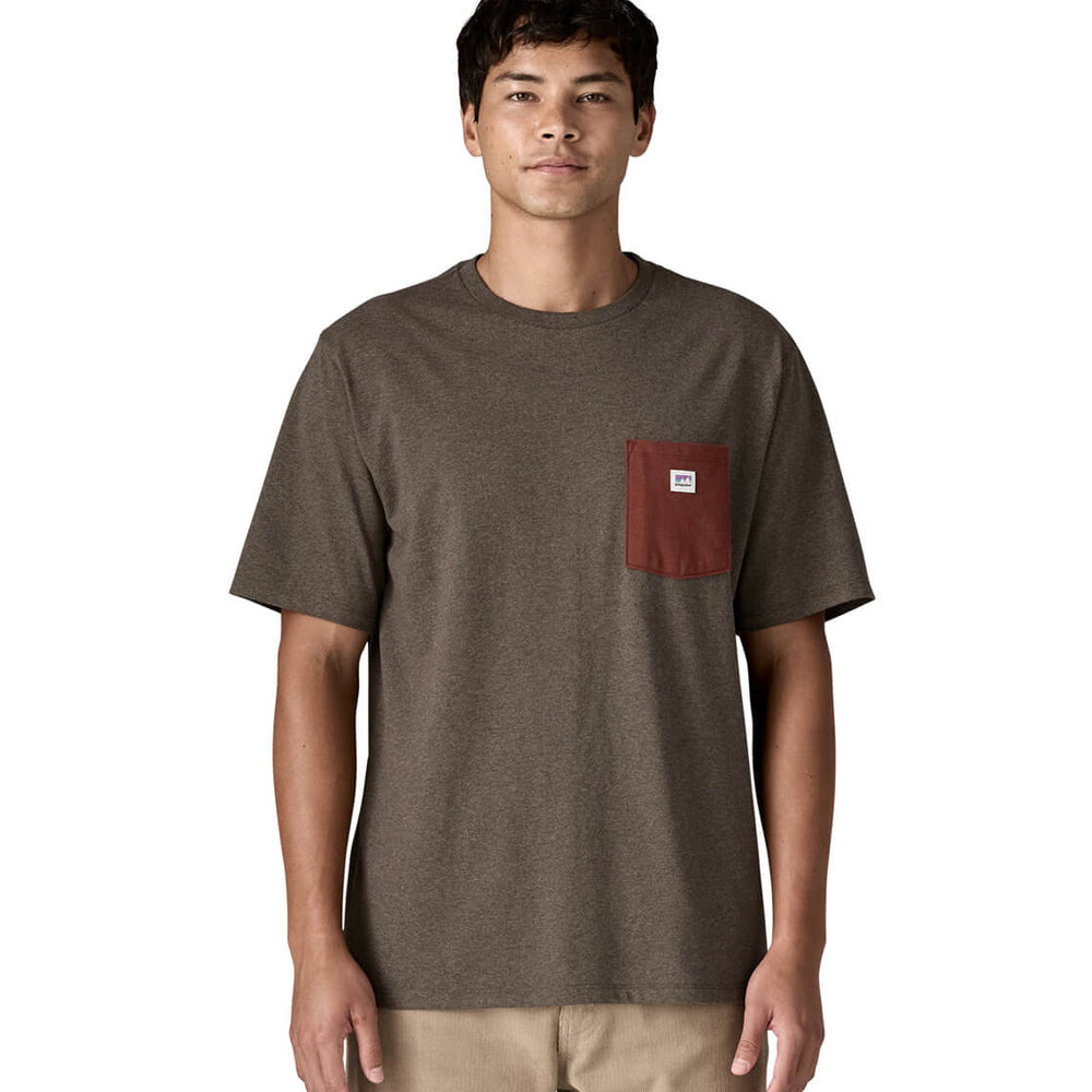 Patagonia T-Shirt Shop Sticker Pocket Responsibili-Tee brown marlow