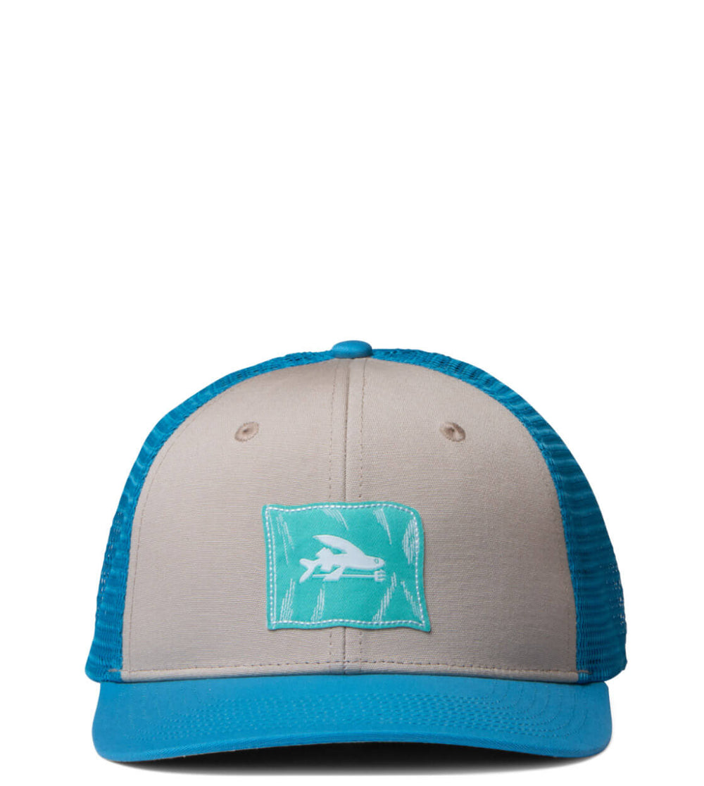 Patagonia Trucker Cap Fly The Flag blue qar tan