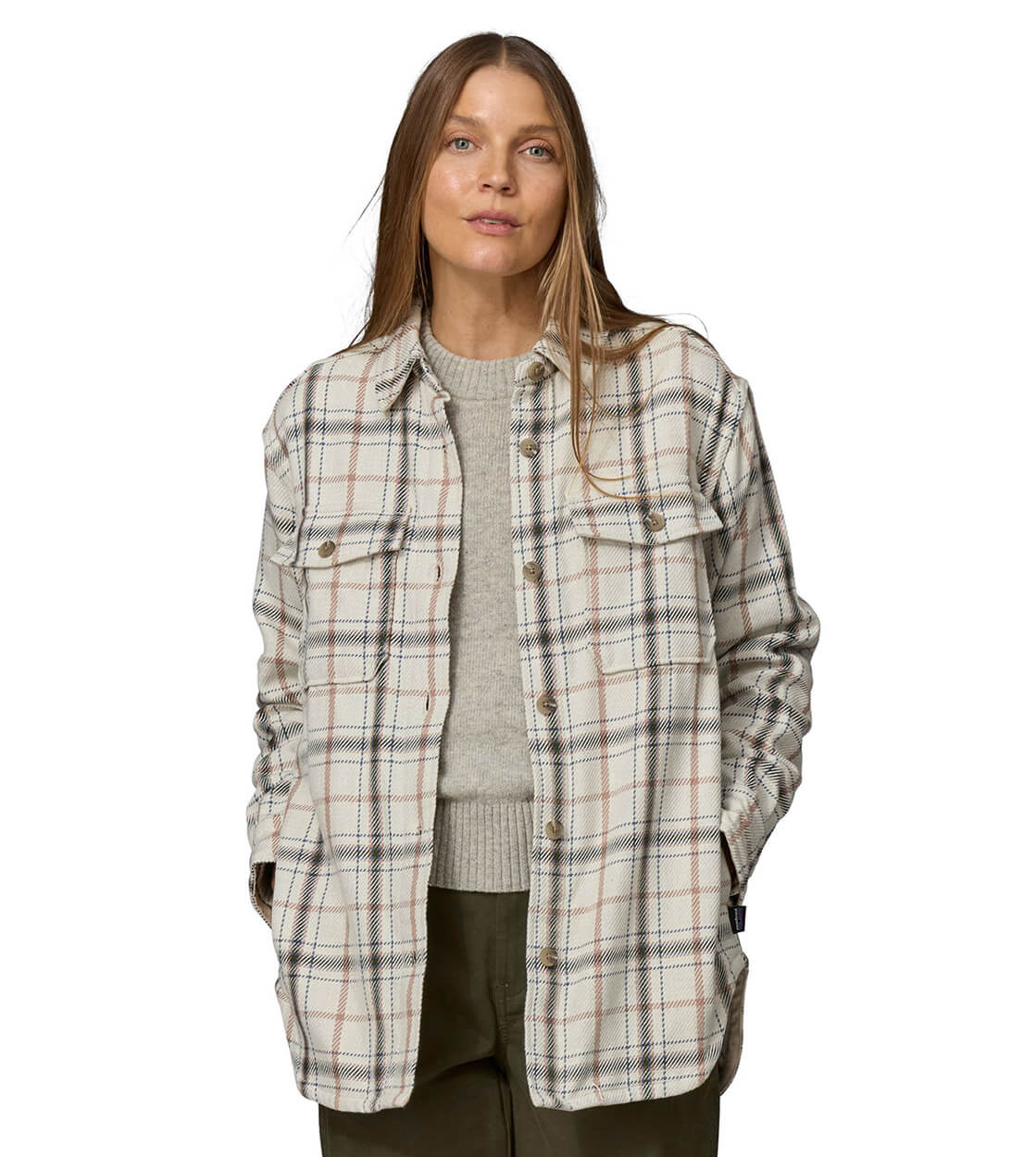 Patagonia W Jacket Fjord Loft beige tree top pumice