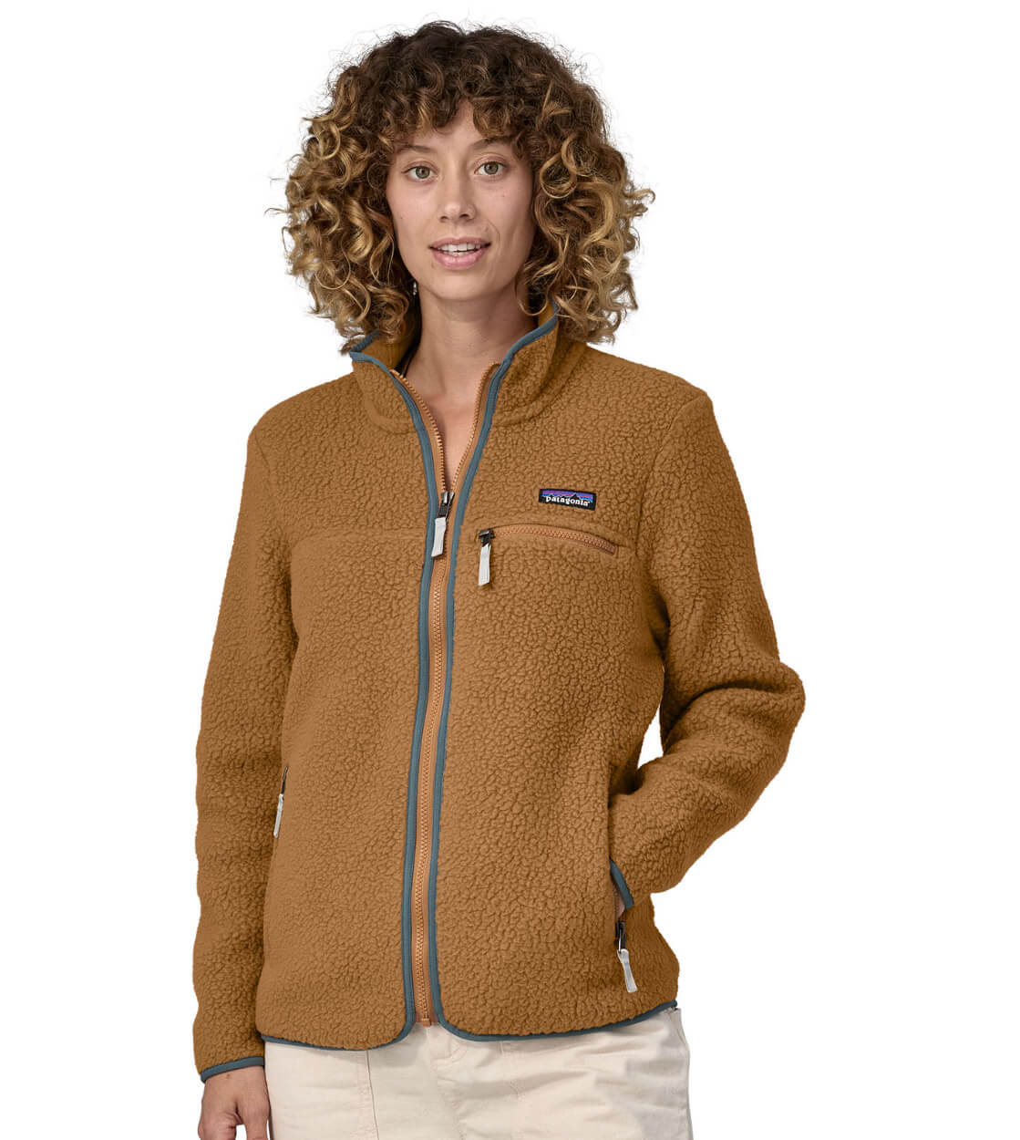 Patagonia W Jacket Retro Pile brown rust/nouveau green