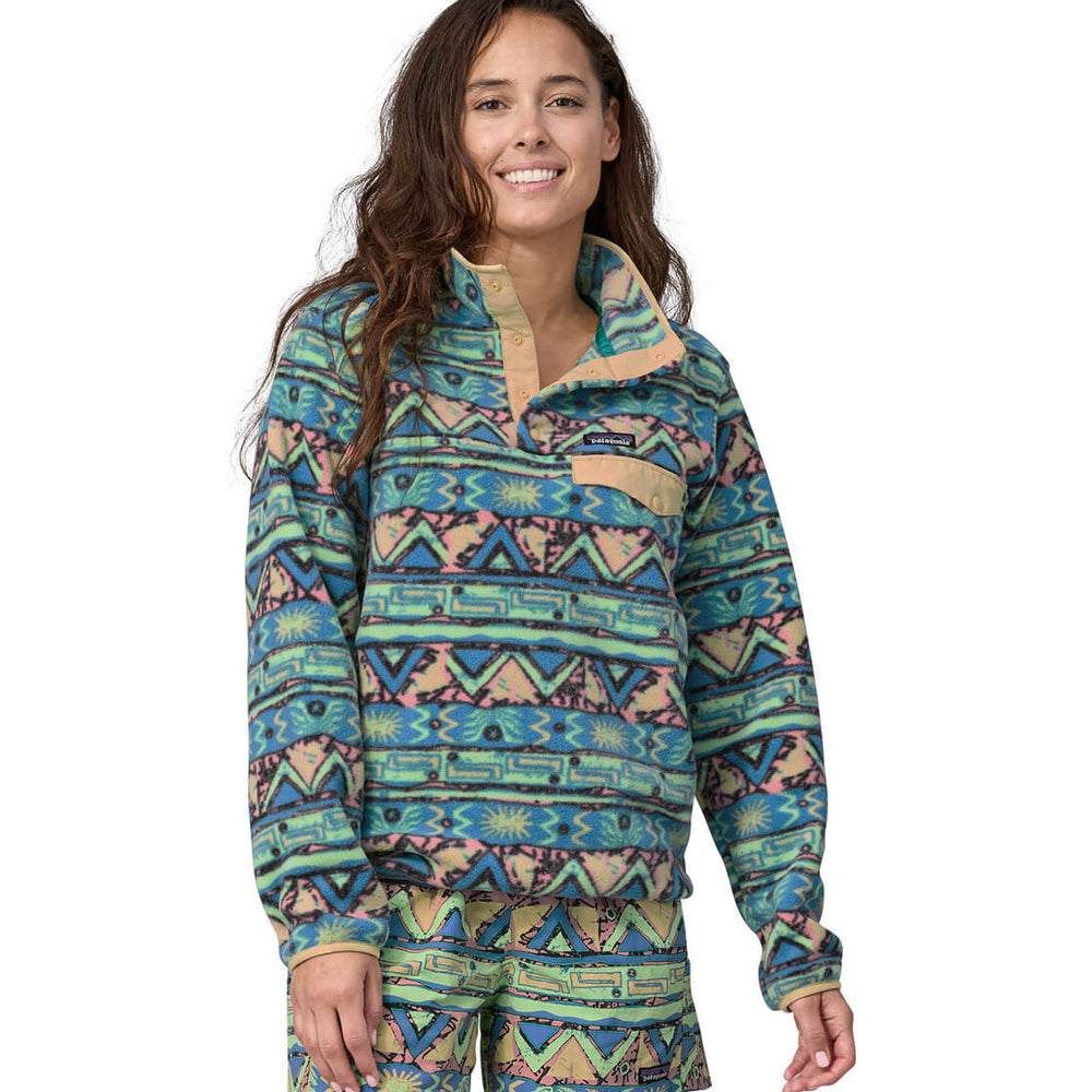 Patagonia W Jacket Synchilla LW Snap-T P/O multi salamander green high hopes geo