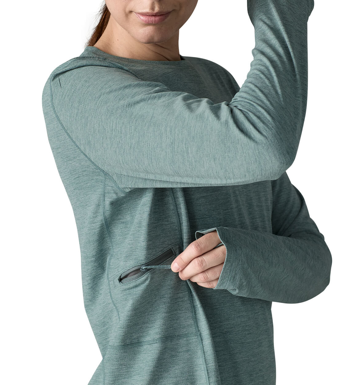 Patagonia W Longsleeve Cap Cool Sun blue nouveau green sage x-dye