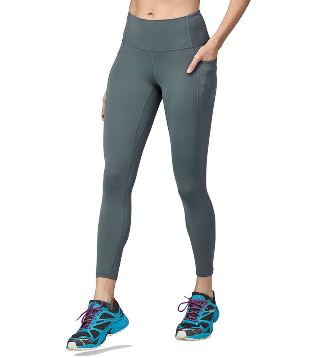 Patagonia W Pants Maipo 7/8 Stash Tights blue nouveau green