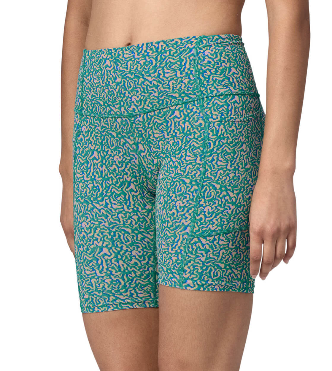Patagonia W Shorts Maipo 8in. blue subtidal sea texture
