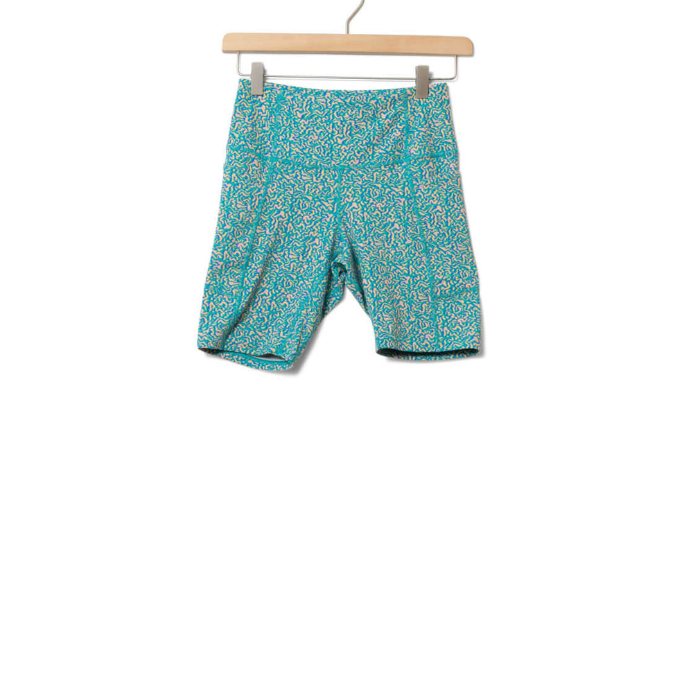 Patagonia W Shorts Maipo 8in. blue subtidal sea texture