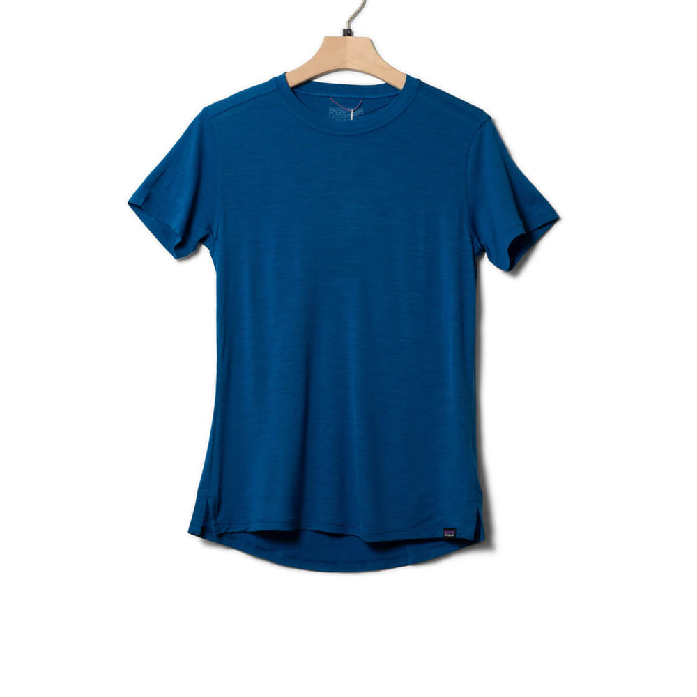 Patagonia W T-Shirt Cap Cool Merino blue endless