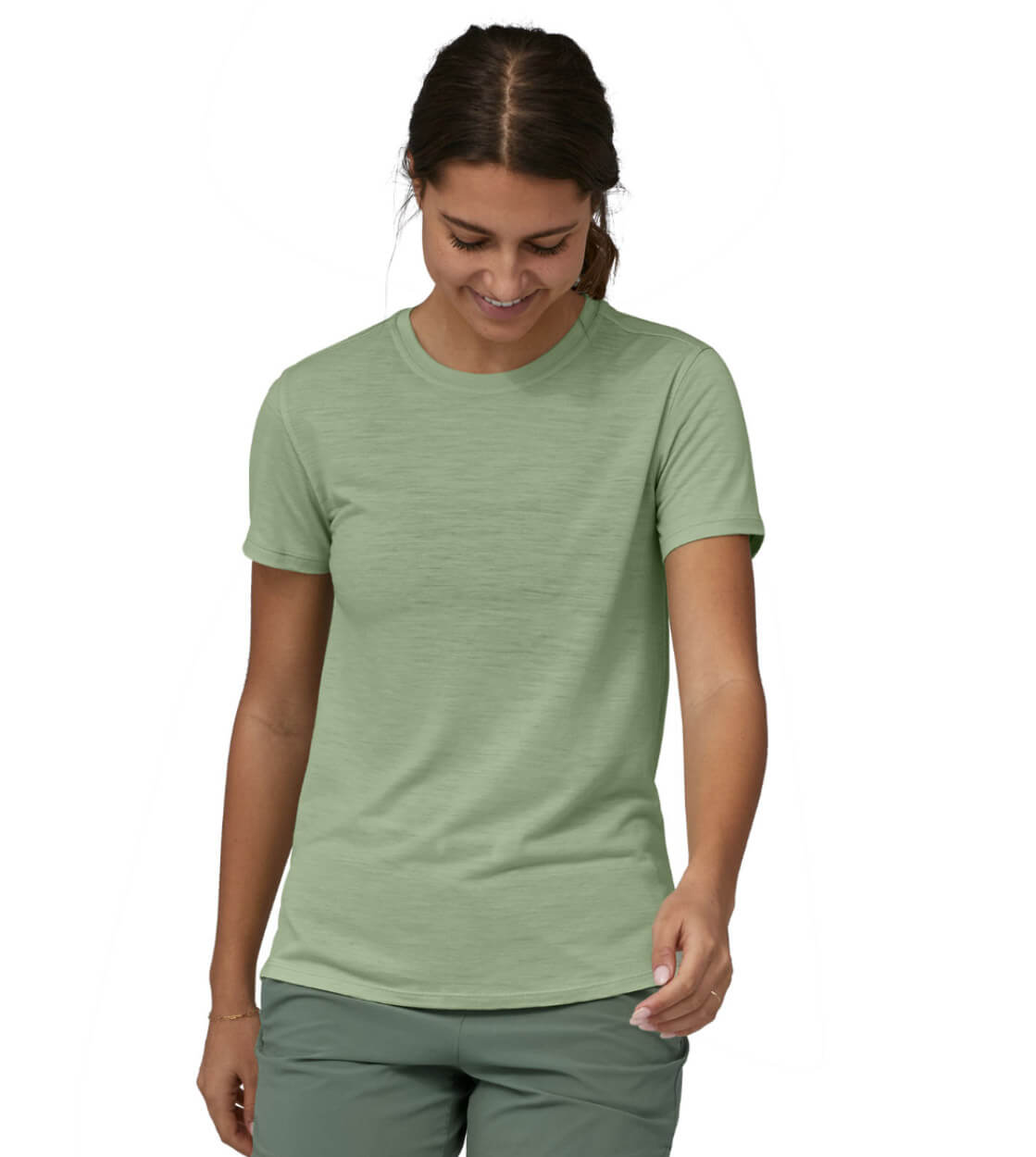 Patagonia W T-Shirt Cap Cool Merino green salvia
