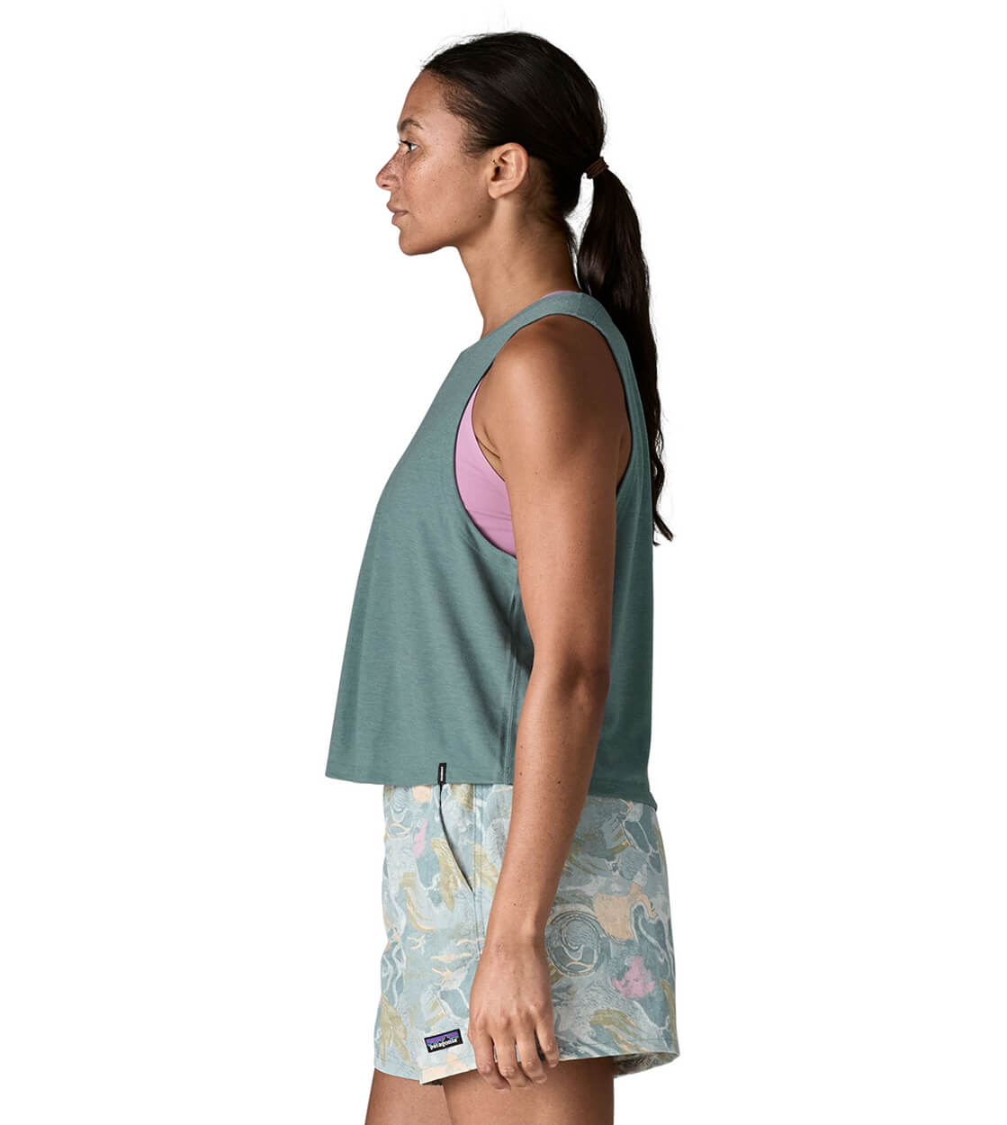Patagonia W Top Cap Cool Trail Cropped blue sage