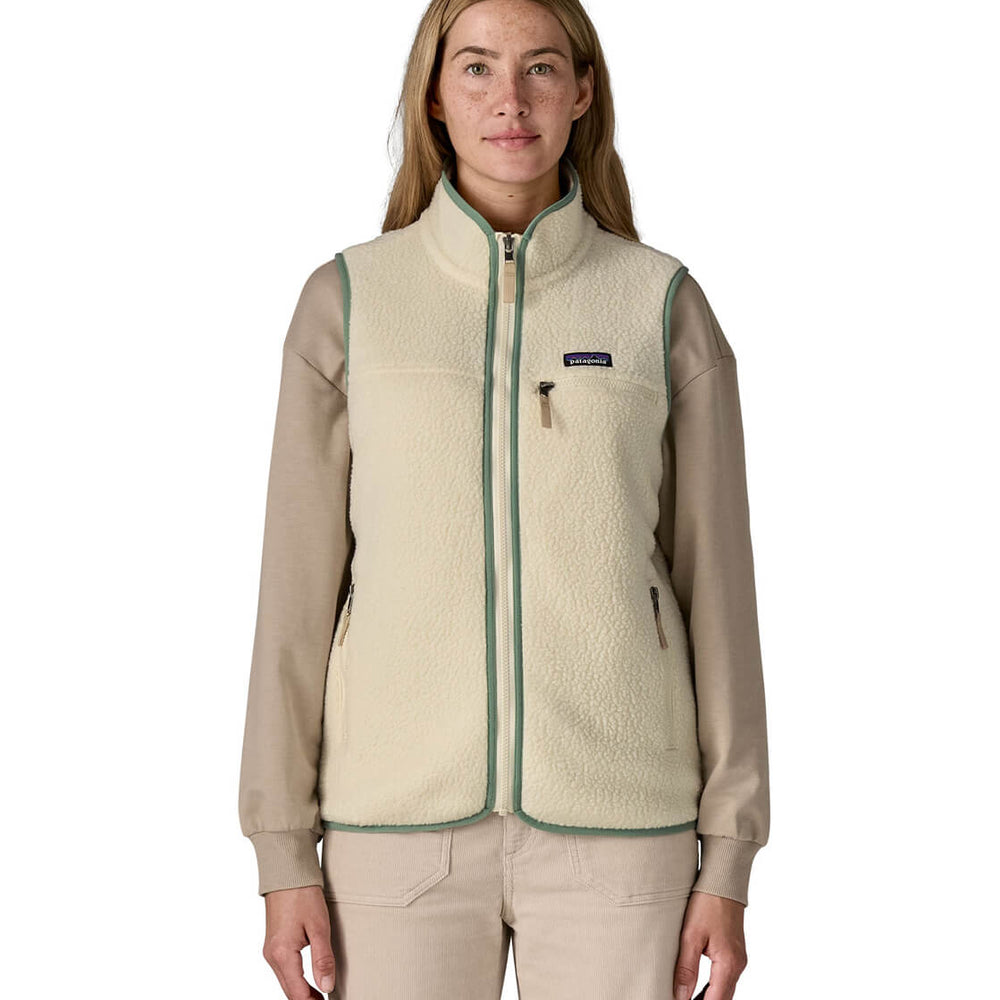 Patagonia W Vest Retro Pile beige natural w / elwood green