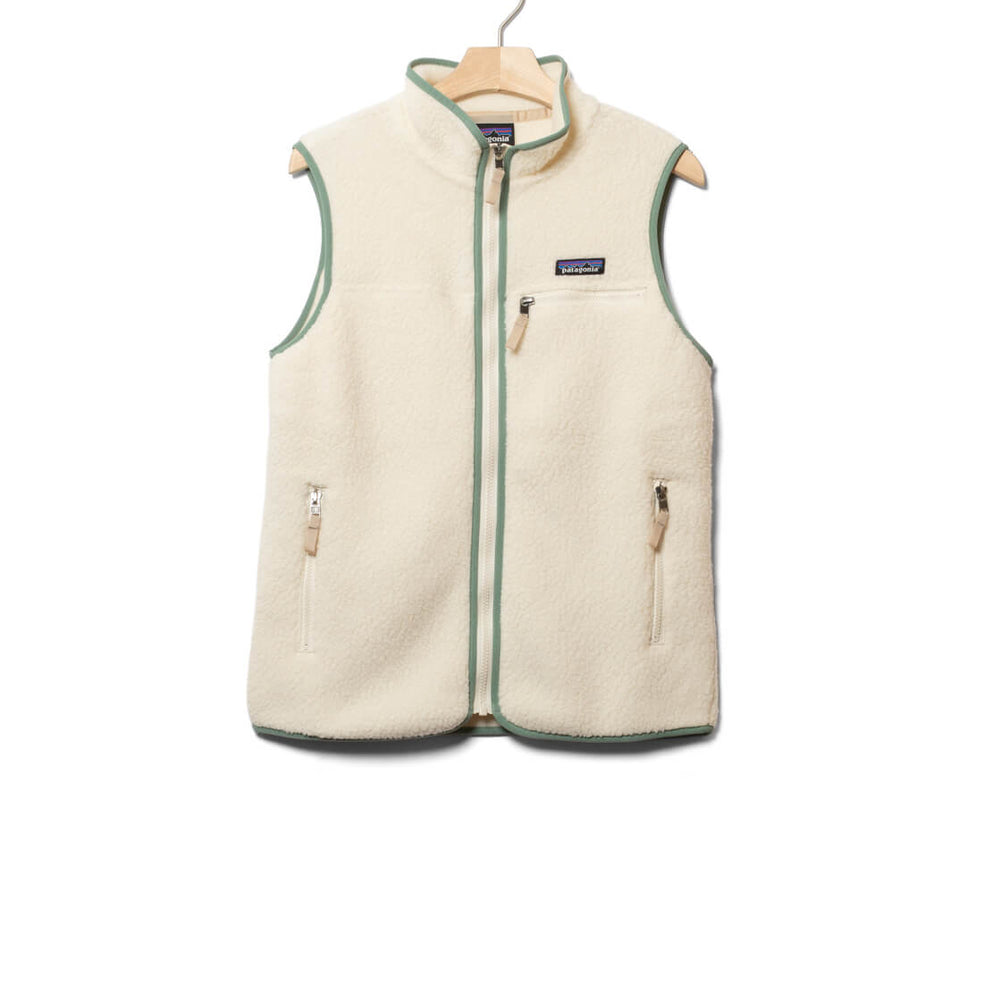 Patagonia W Vest Retro Pile beige natural w / elwood green