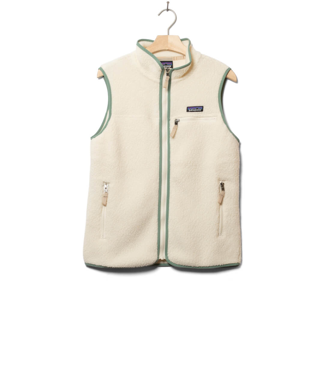 Patagonia W Vest Retro Pile beige natural w / elwood green