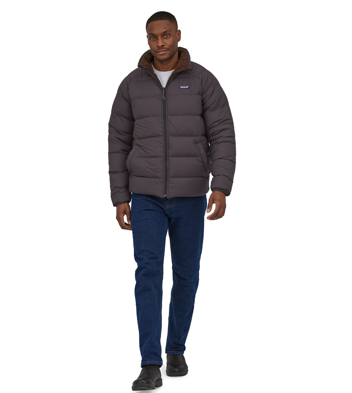 Patagonia Winterjacket Silent Down Reversible black ink