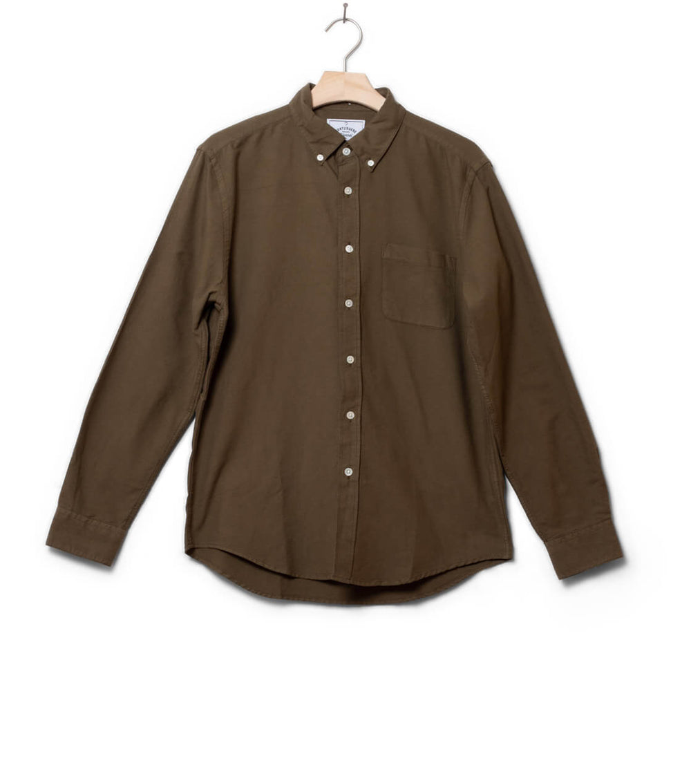 Portuguese Flannel Shirt Belavista green olive