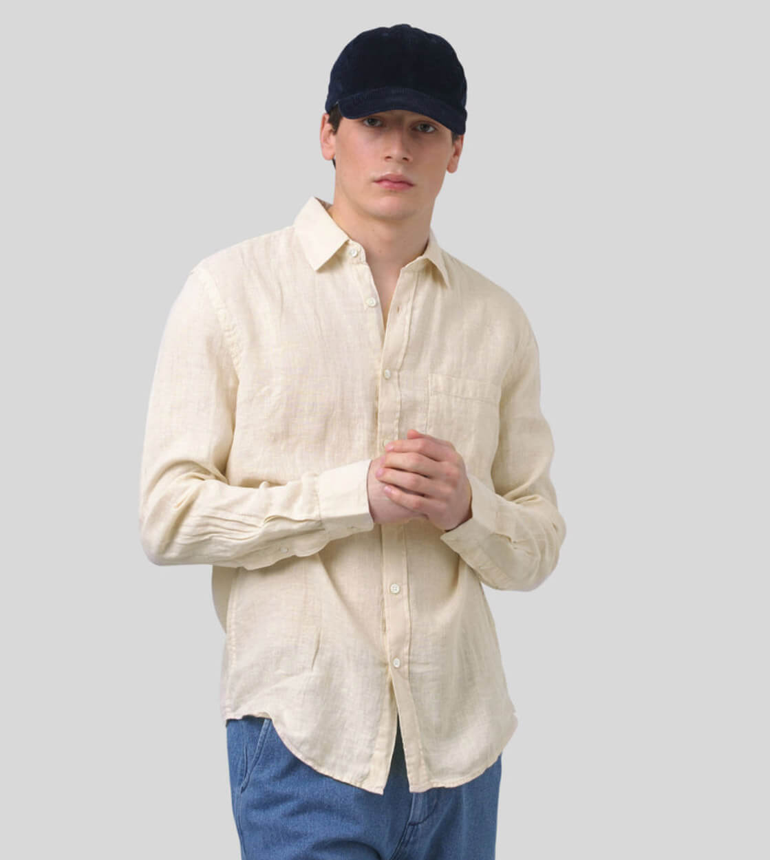 Portuguese Flannel Shirt Linen beige raw