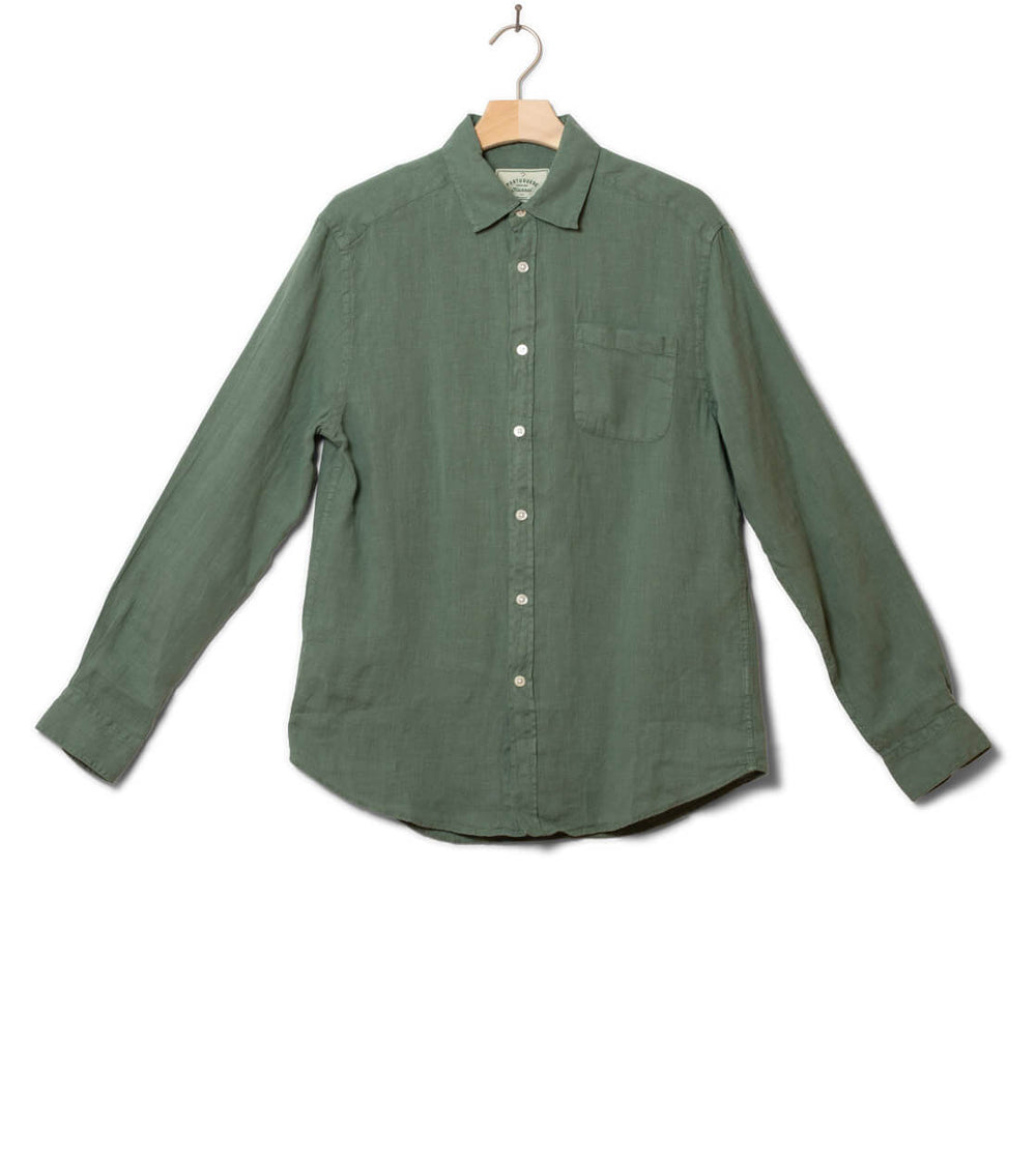 Portuguese Flannel Shirt Linen green dry