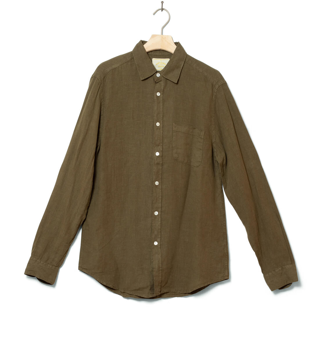 Portuguese Flannel Shirt Linen green olive