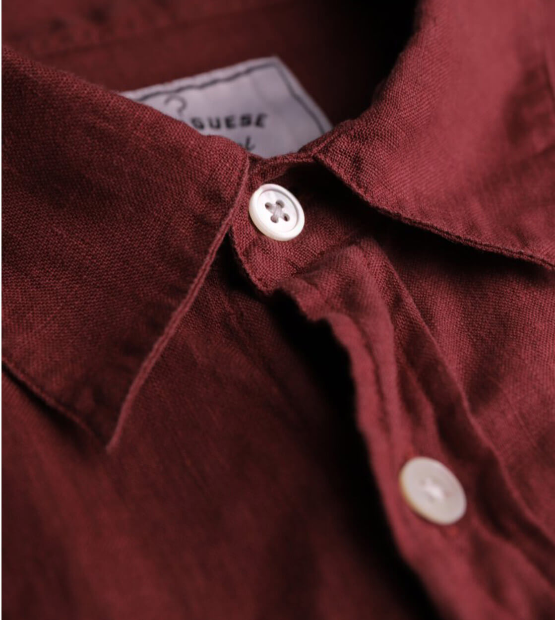 Portuguese Flannel Shirt Linen red bordeaux