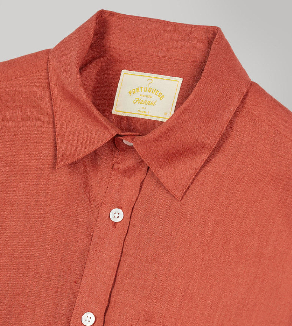 Portuguese Flannel Shirt Linen red terracota