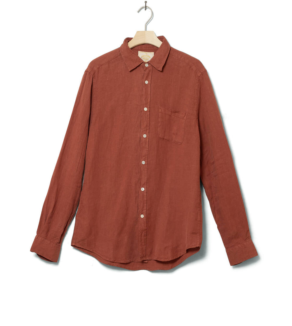 Portuguese Flannel Shirt Linen red terracota