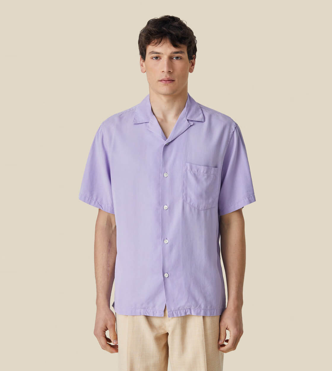 Portuguese Flannel Shirt SS Dogtown purple lavanda