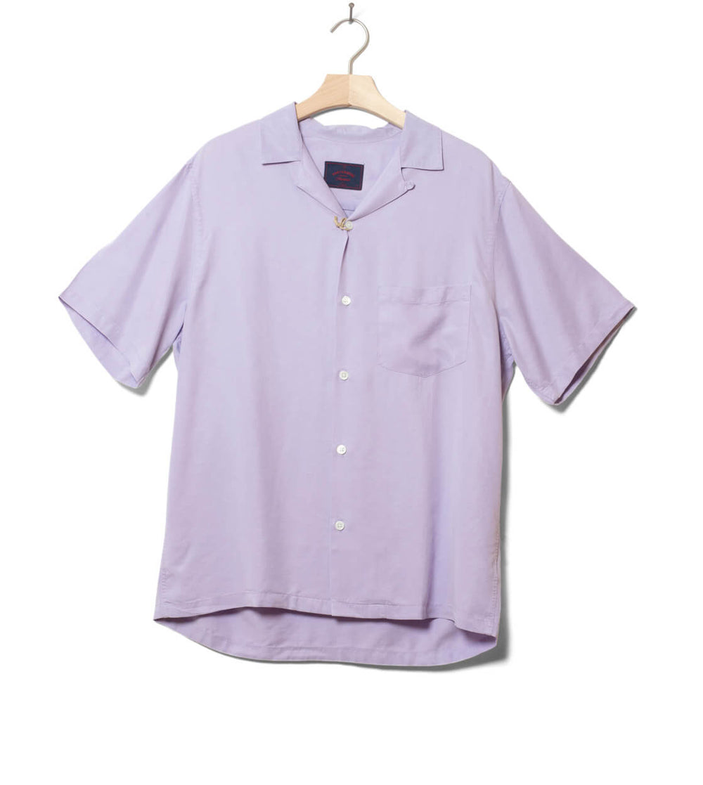 Portuguese Flannel Shirt SS Dogtown purple lavanda