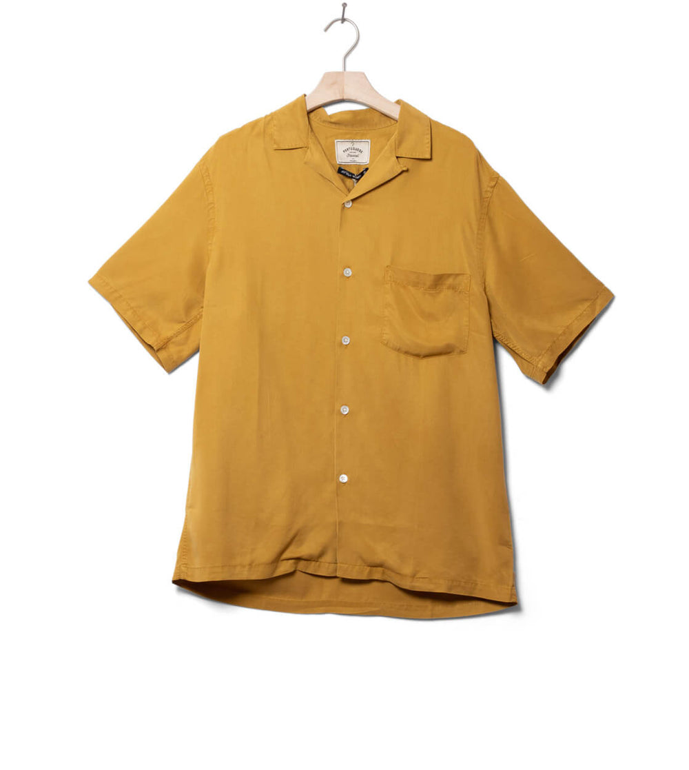 Portuguese Flannel Shirt SS Dogtown yellow mustard