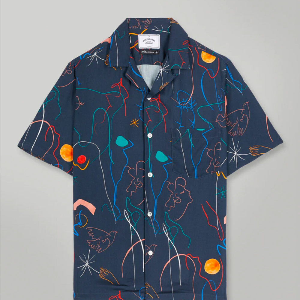 
                      
                        Portuguese Flannel Shirt SS Doodle blue
                      
                    