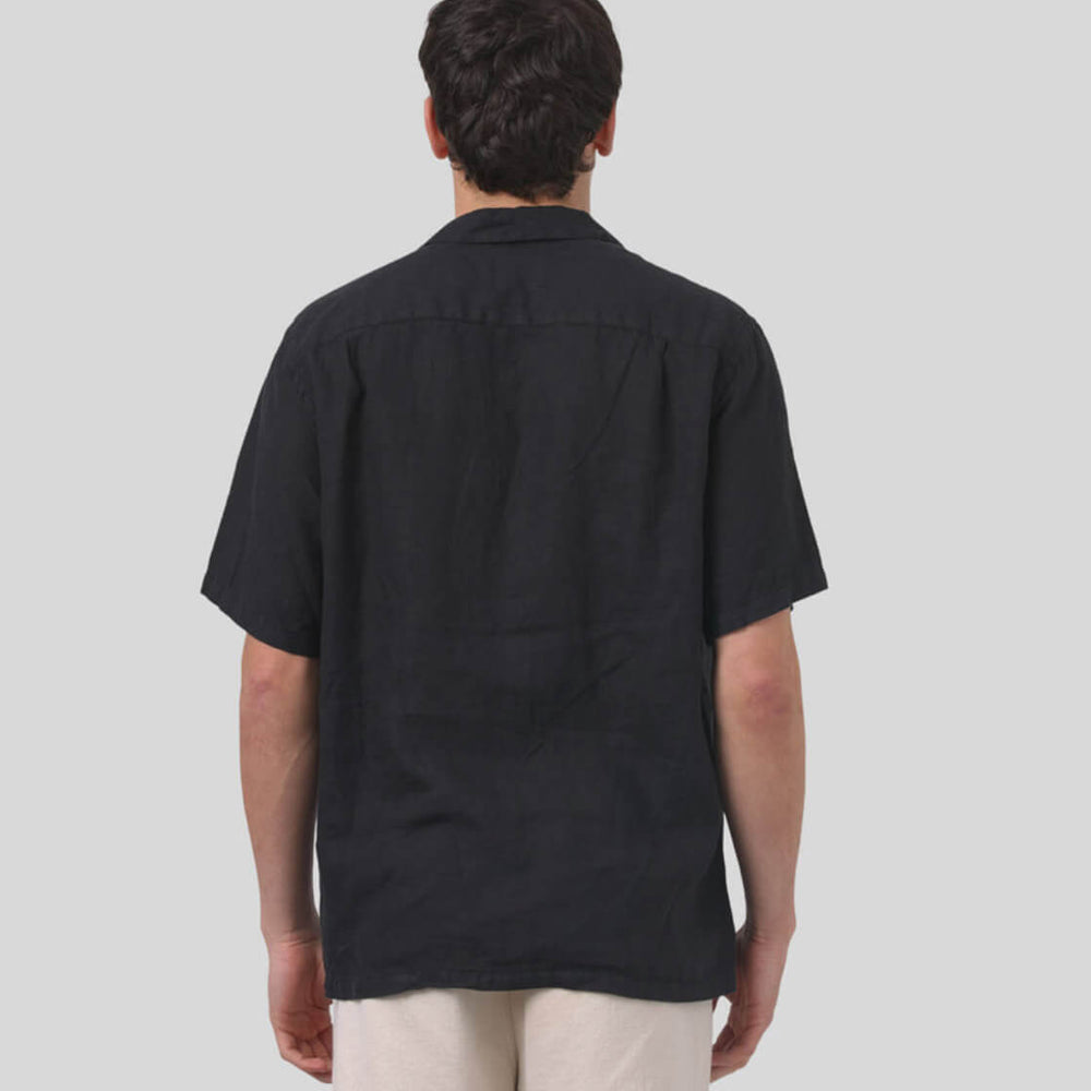 
                      
                        Portuguese Flannel Shirt SS Linen Camp Collar black
                      
                    
