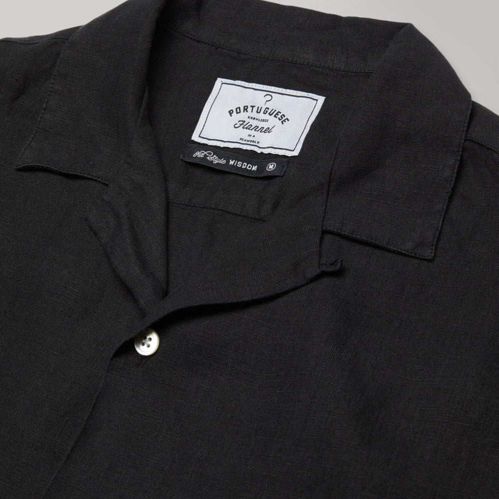 
                      
                        Portuguese Flannel Shirt SS Linen Camp Collar black
                      
                    