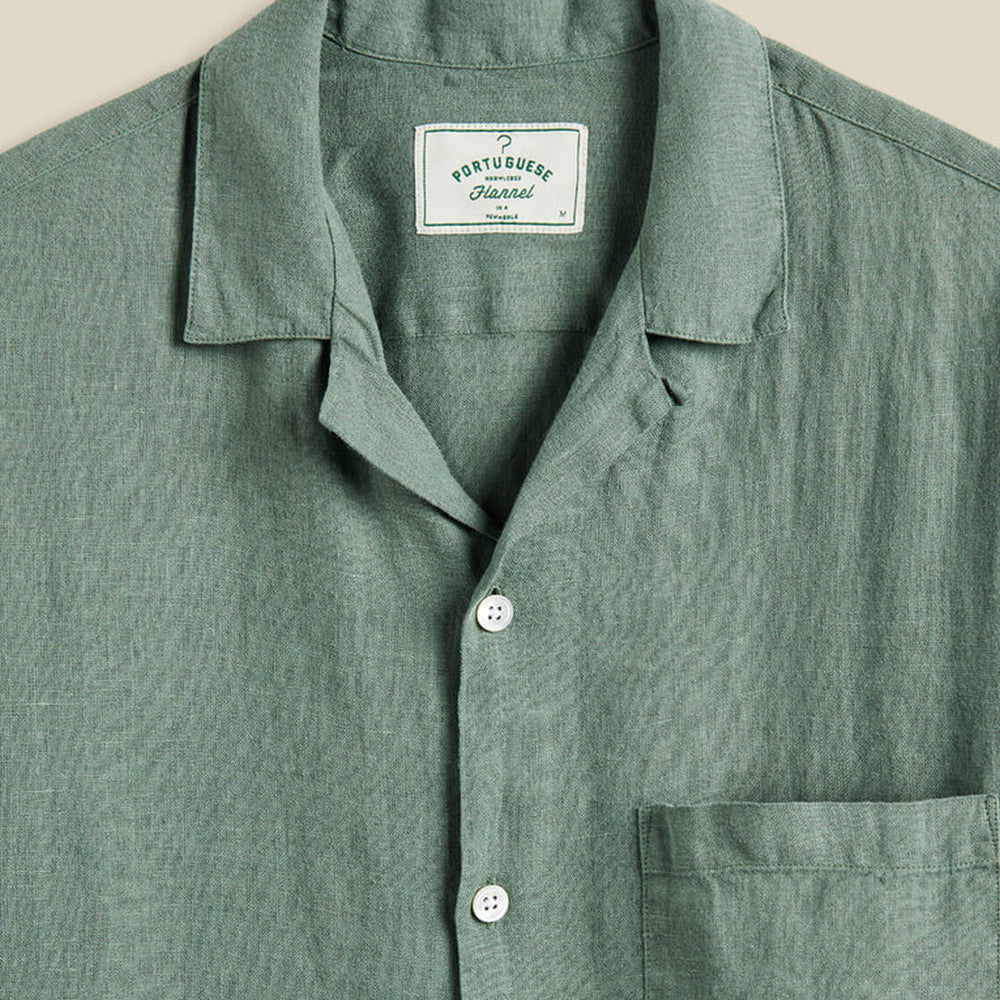 
                      
                        Portuguese Flannel Shirt SS Linen Camp Collar green dry
                      
                    
