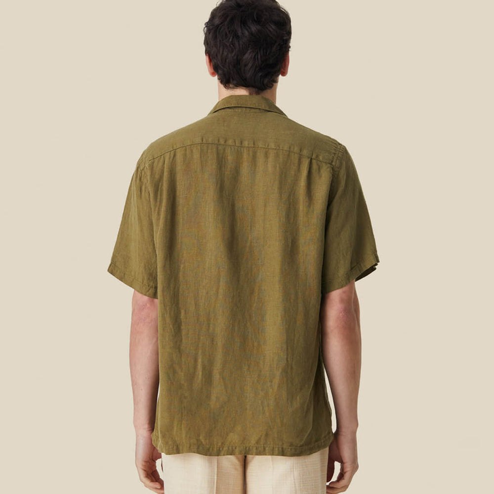 
                      
                        Portuguese Flannel Shirt SS Linen Camp Collar green olive
                      
                    
