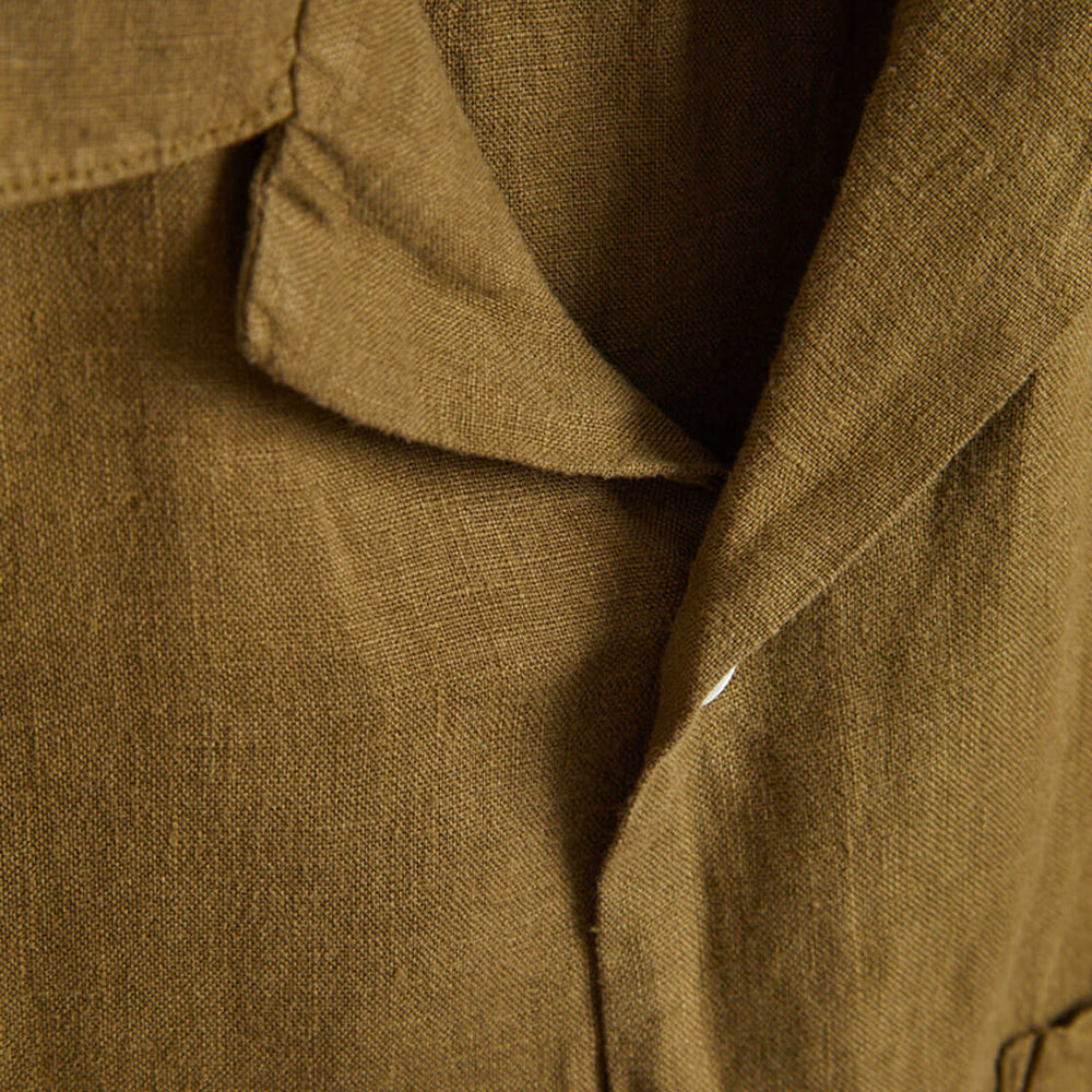 
                      
                        Portuguese Flannel Shirt SS Linen Camp Collar green olive
                      
                    