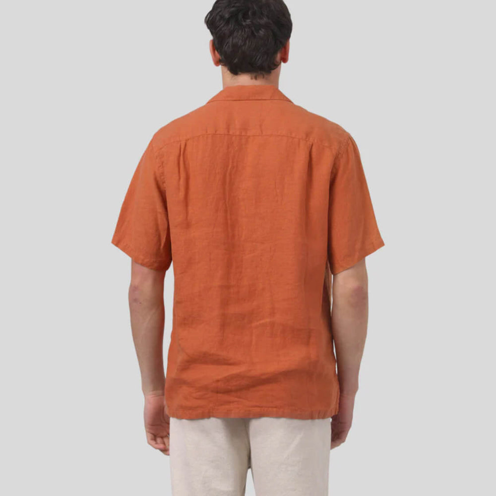 
                      
                        Portuguese Flannel Shirt SS Linen Camp Collar red terracota
                      
                    