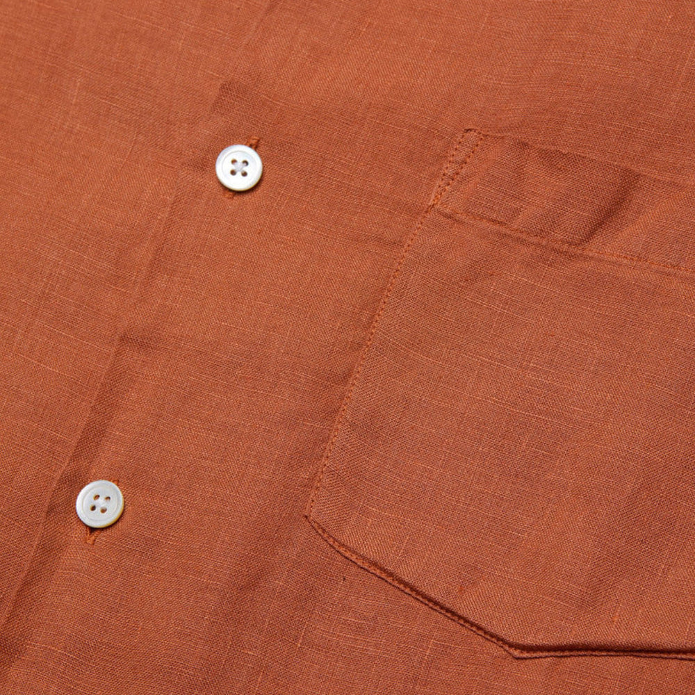 
                      
                        Portuguese Flannel Shirt SS Linen Camp Collar red terracota
                      
                    