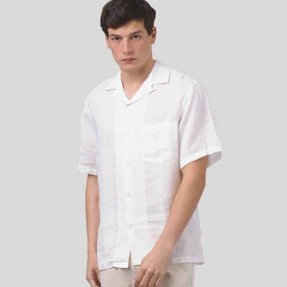 
                      
                        Portuguese Flannel Shirt SS Linen Camp Collar white
                      
                    