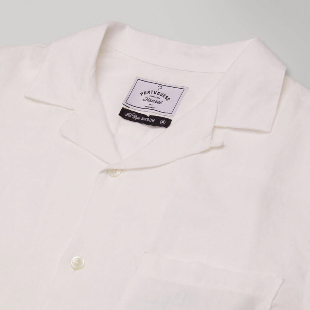 
                      
                        Portuguese Flannel Shirt SS Linen Camp Collar white
                      
                    