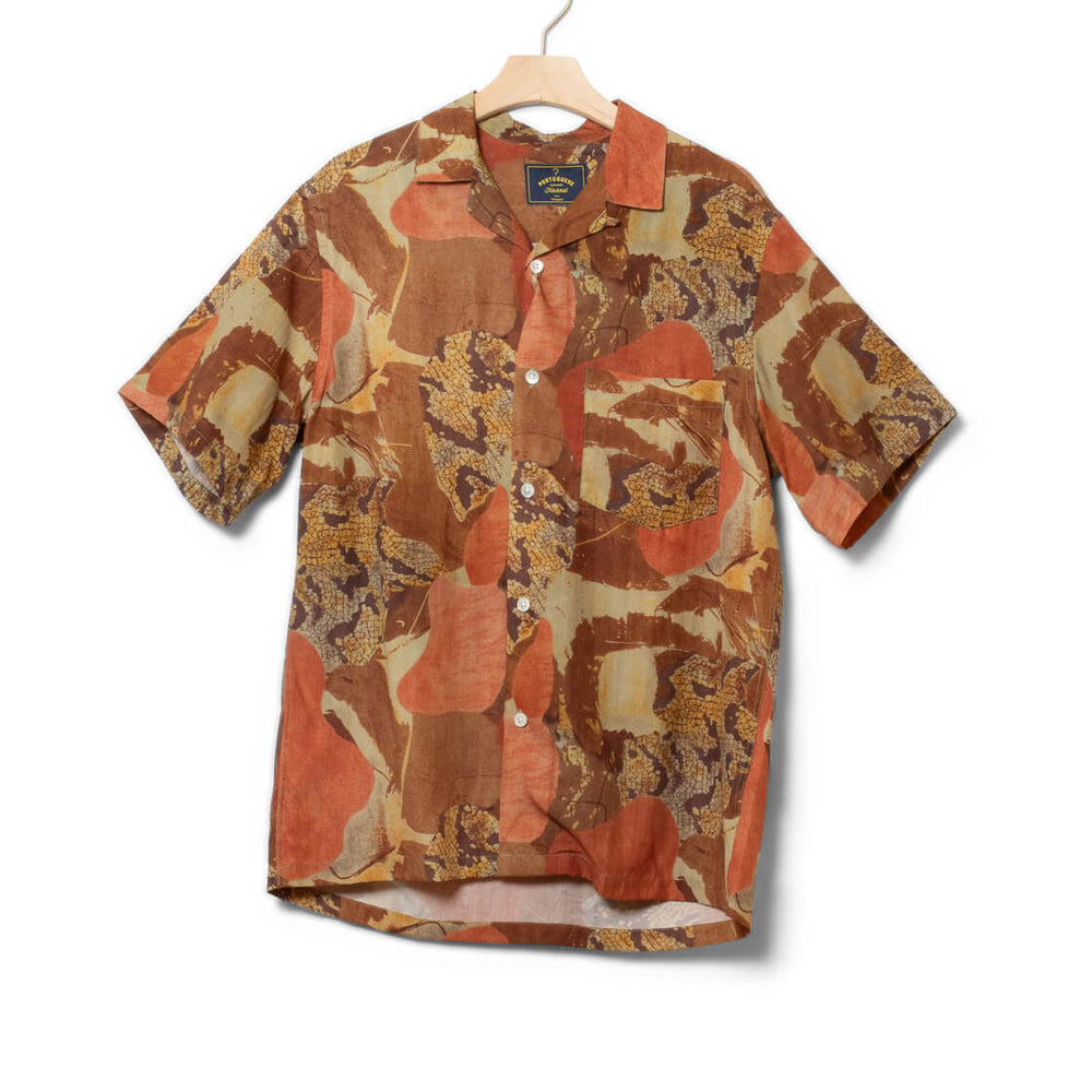 Portuguese Flannel Shirt SS Mastic orange coral