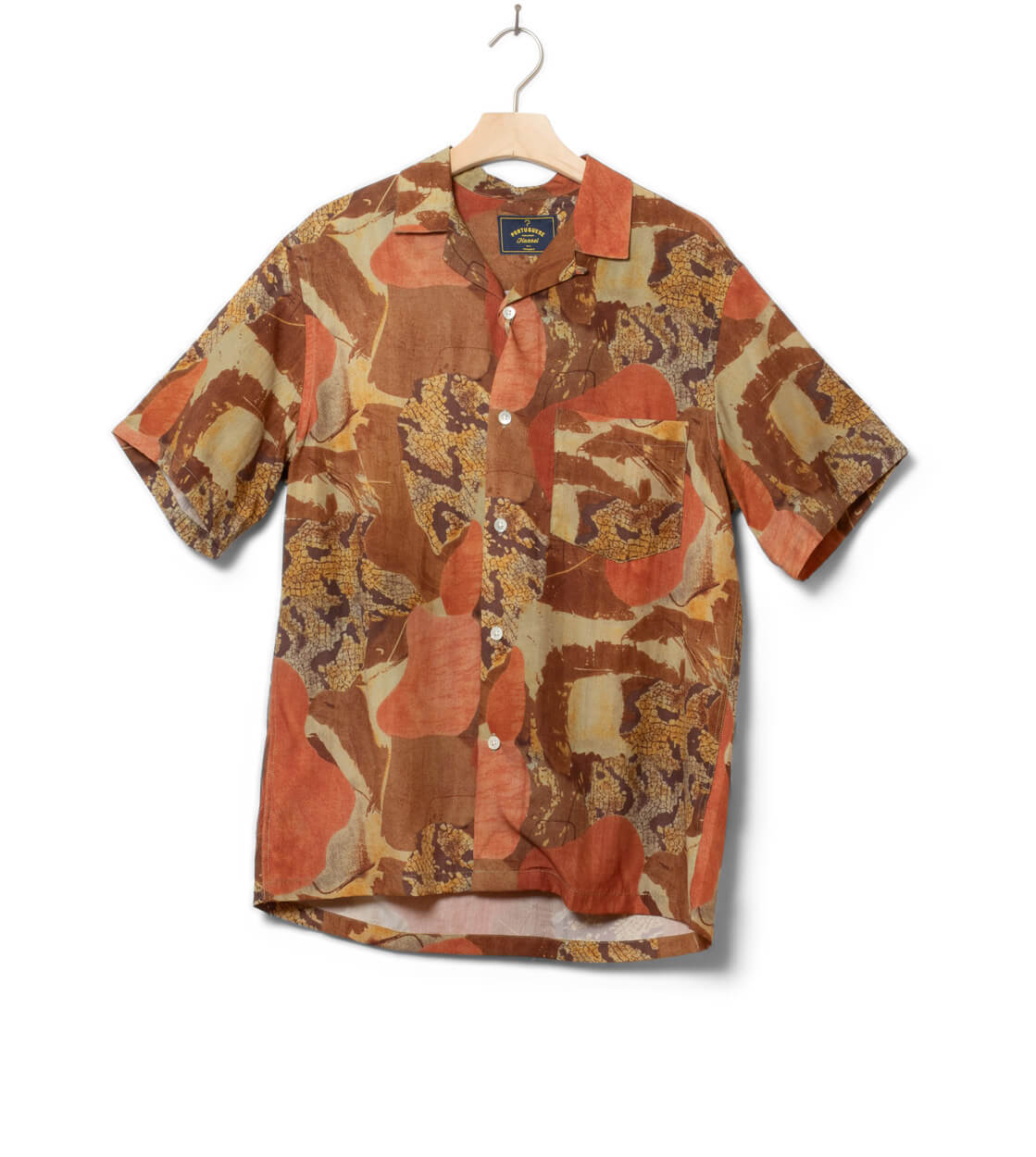 Portuguese Flannel Shirt SS Mastic orange coral