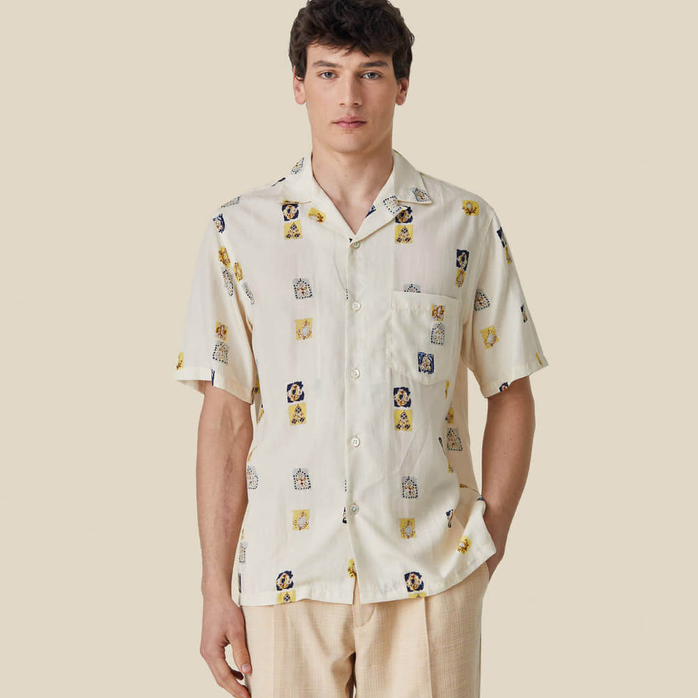Portuguese Flannel Shirt SS Salma beige ecru