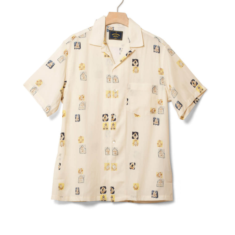 Portuguese Flannel Shirt SS Salma beige ecru