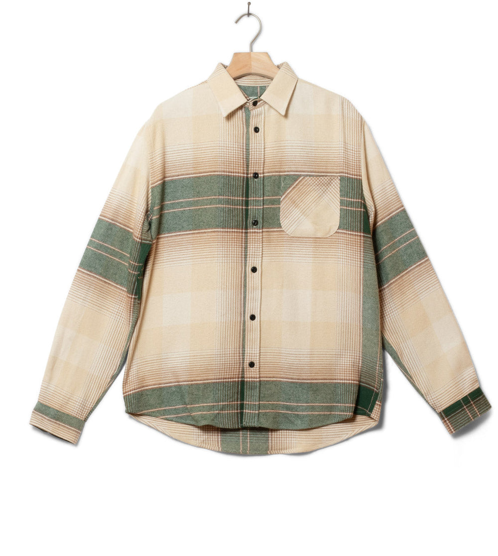 Portuguese Flannel Shirt Sqoia beige/green