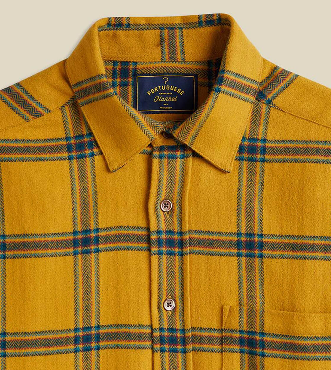 Portuguese Flannel Shirt Standard yellow plaid