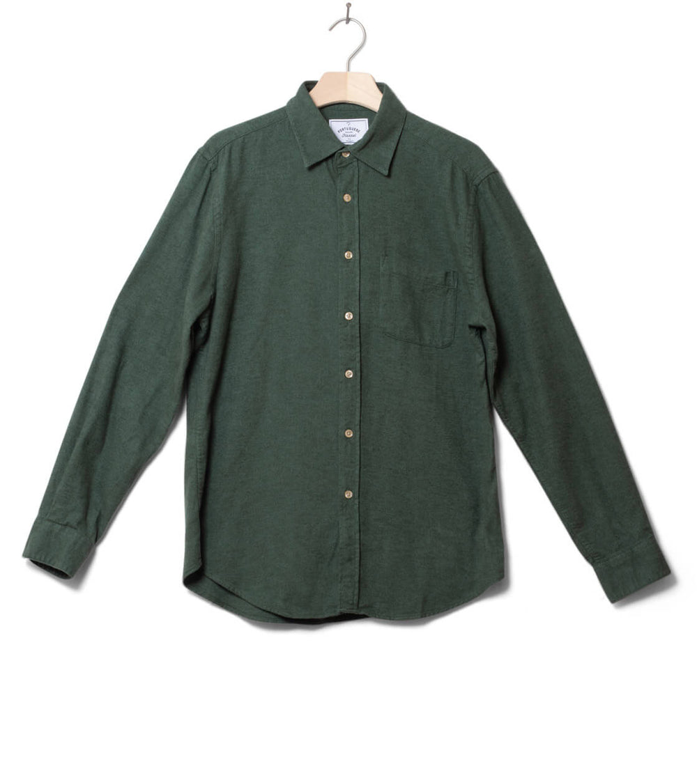 Portuguese Flannel Shirt Teca green moss