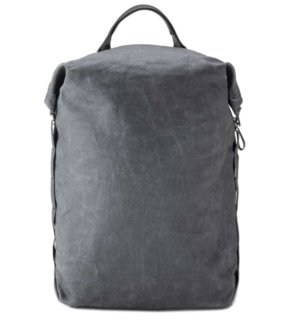 Qwstion Backpack Roll Pack black waxed