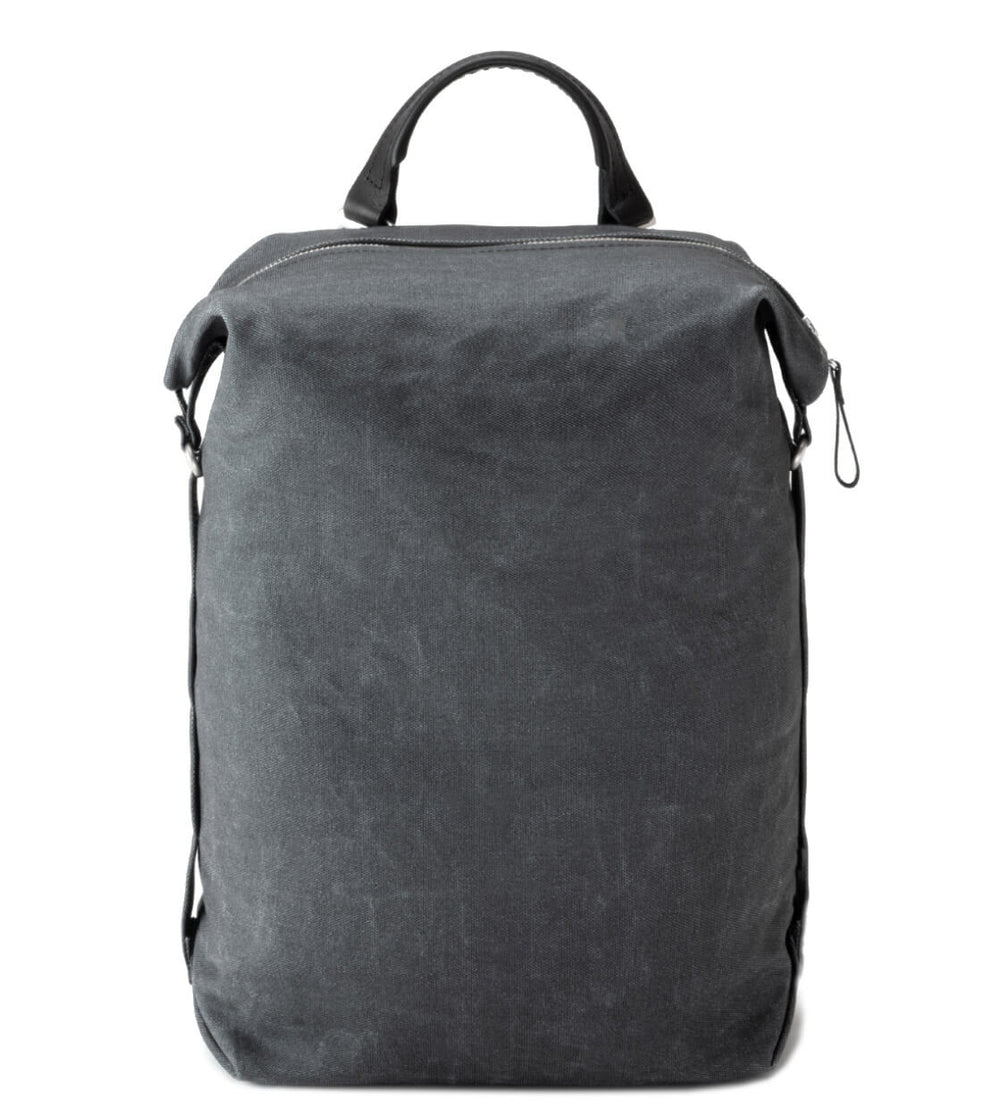 Qwstion Backpack Zip Pack black waxed