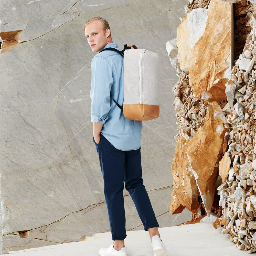 
                      
                        Qwstion Backpack raw blend natural leather
                      
                    