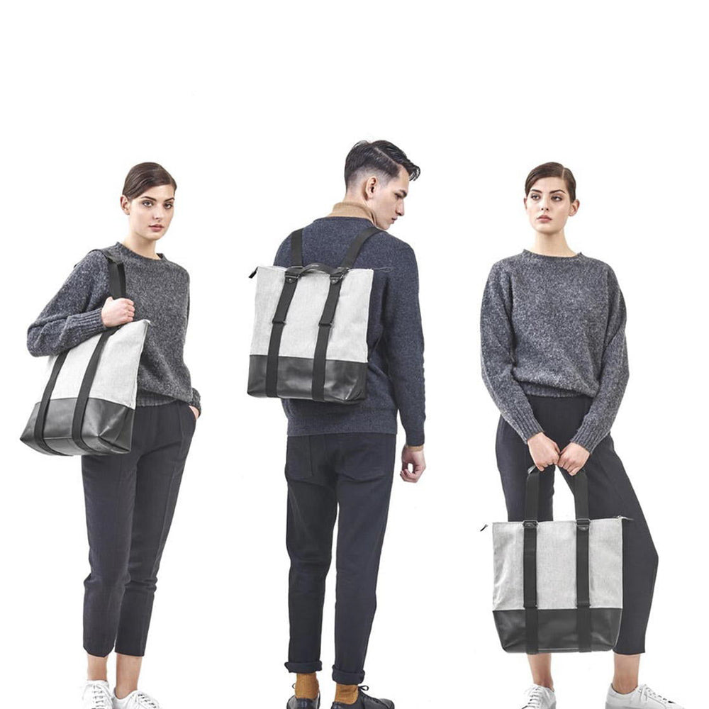 
                      
                        Qwstion Bag Simple Zipshopper raw blend leather canvas
                      
                    