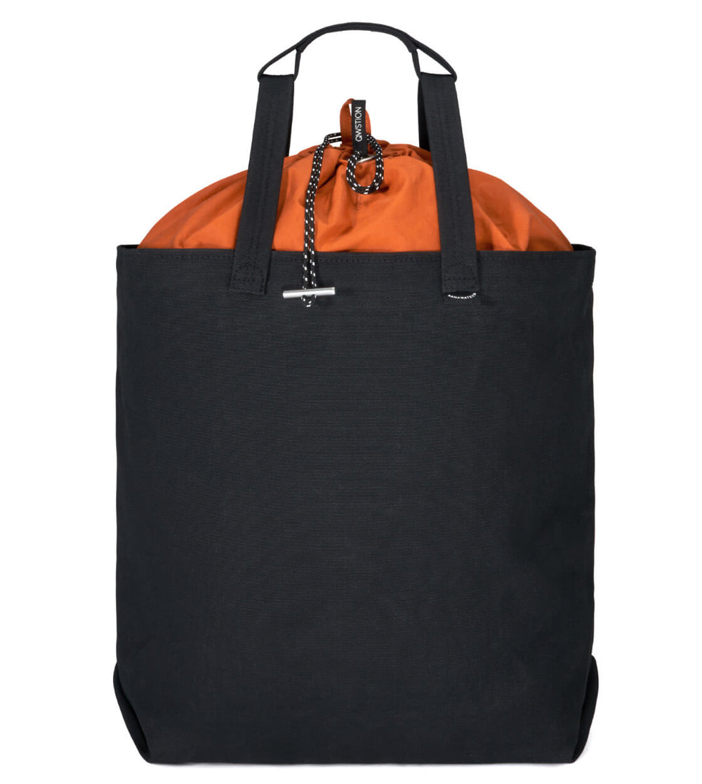 Qwstion Bag Tote LG all black robin