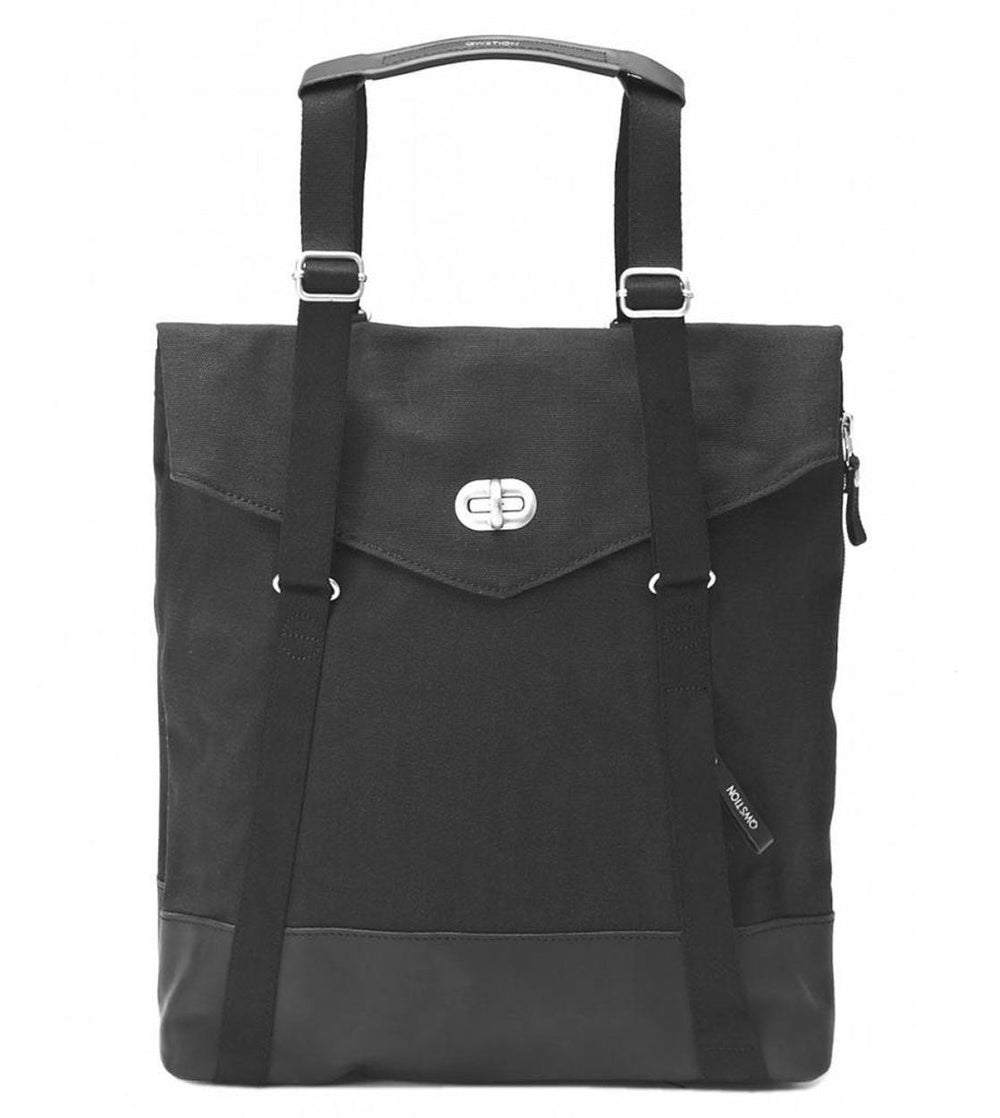 Qwstion Bag Tote black leather canvas