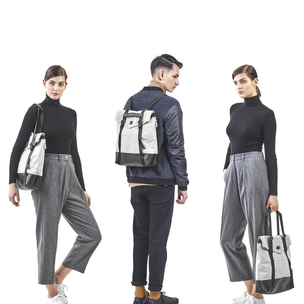 
                      
                        Qwstion Bag Tote raw blend leather canvas
                      
                    